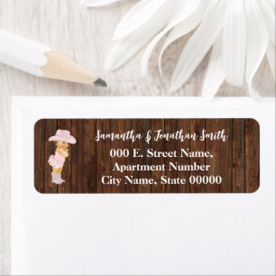 Little Pink Cowgirl Baby Shower Return Address