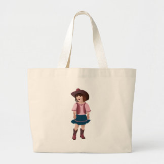 Little Pink Cowgirl Large Tote Bag