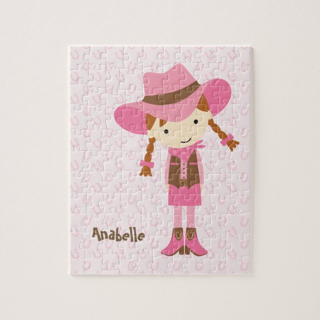 Little Pink Cowgirl {redhead} Jigsaw Puzzle (Vertical)