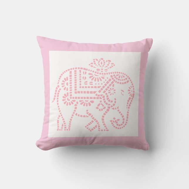 Little Pink Elephant Cushion (Front)