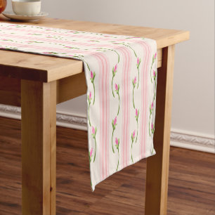 Little Pink Flowers Short Table Runner