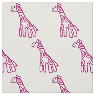 Little pink giraffe nursery print fabric