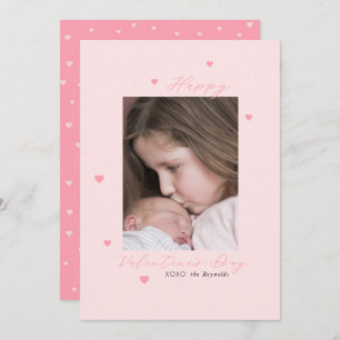 Little Pink Hearts Valentines Day Photo Card