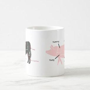 Little Pink Piggie with Tasty Labels Coffee Mug