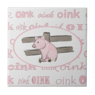 Little Pink Piglet Ceramic Tile