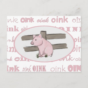 Little Pink Piglet Postcard