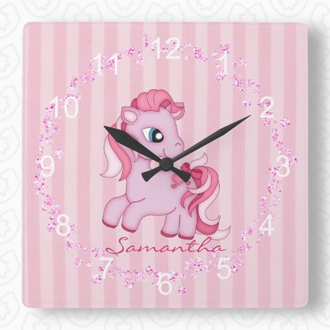 Little Pink Pony Nursery Wall Clock (Creator Uploaded)