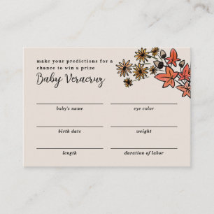 Little Pink Pumpkin Baby Girl Shower Guessing Game Enclosure Card