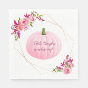 Little Pink Pumpkin Baby Shower Napkin