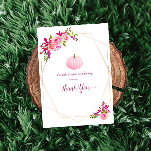 Little Pink Pumpkin Baby Shower Thank You Card