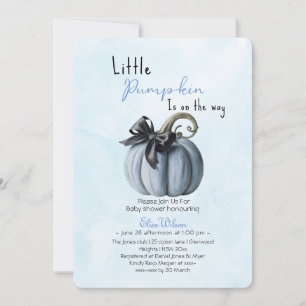 Little pink pumpkin bow is on the way invitation
