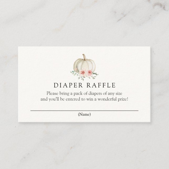 Little Pink Pumpkin Diaper Raffle Enclosure Card (Front)