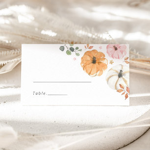 Little Pink Pumpkin Girl Baby Shower Place Card