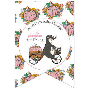 Little Pink Pumpkin It's a Girl Baby Shower Bunting