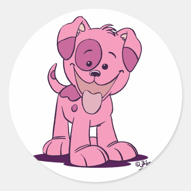 Little pink puppy women sticker (Front)