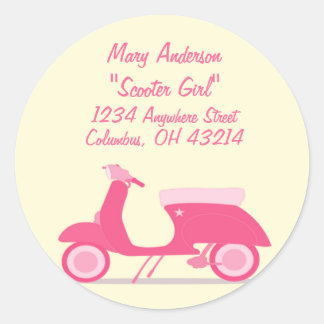 Little Pink Scooter Return Address Labels