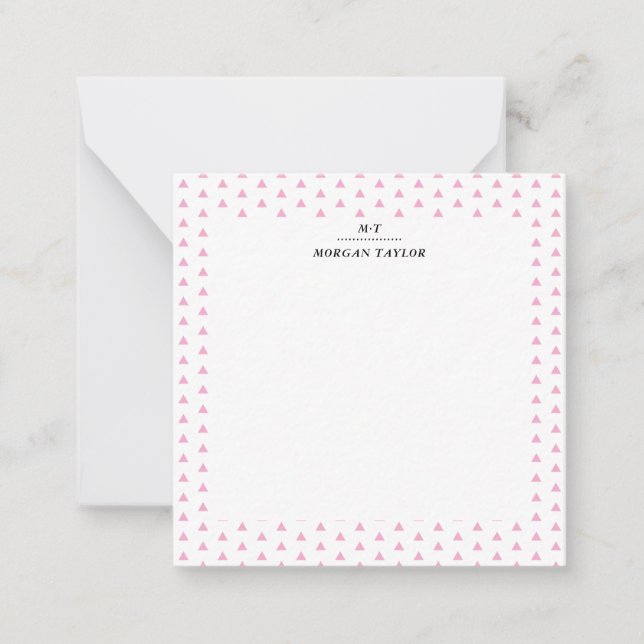 Little Pink Triangles Personalised Note Cards (Front)