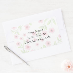 Little Pink Watercolor Blossoms Labels