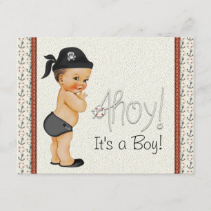 Little Pirate Boys Nautical Baby Shower Invitation