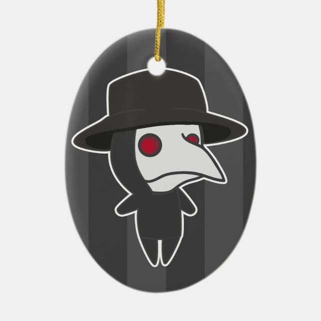 Little Plague Doctor Ceramic Tree Decoration (Front)