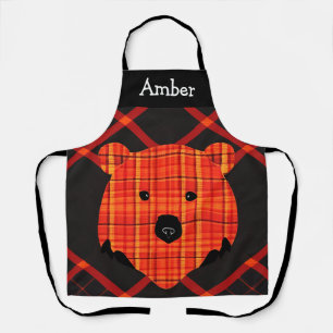 Little Plaid Story Book Bear Apron