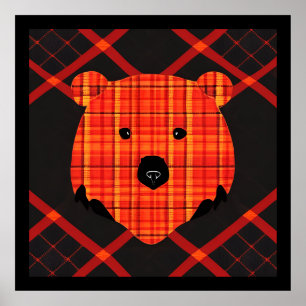 Little Plaid Story Book Bear Poster