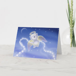 Little Polar Bear Angel Cub Holiday Card