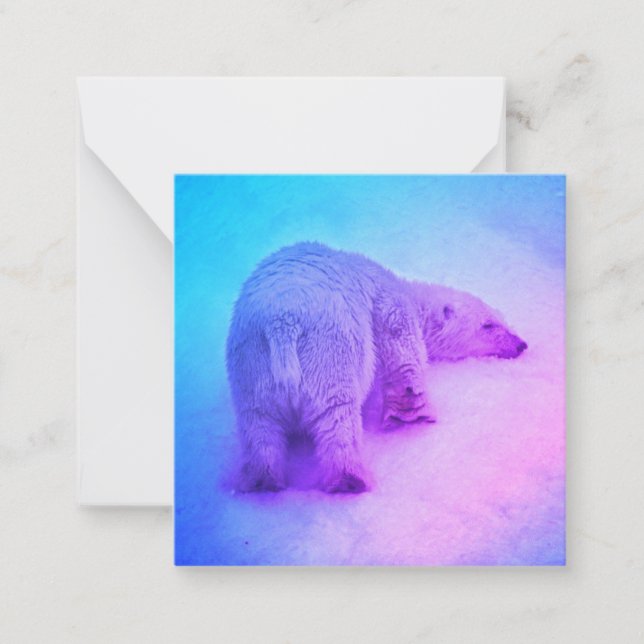 Little Polar Bear putting his head on the snow Card (Front)