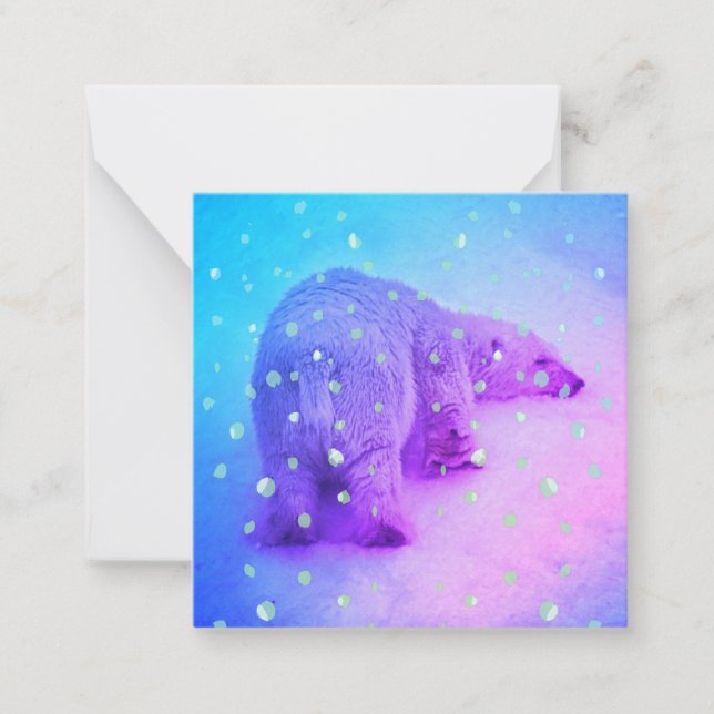 Little Polar Bear putting his head on the snow Card (Front)