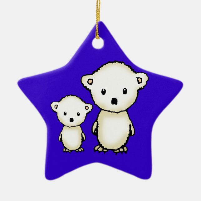 Little Polar Bears Star Ornament (Front)