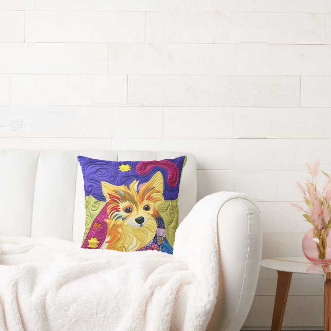 Little Pom Puppy Quilt Like Design Cushion (Couch)