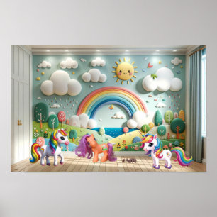 Little Pony and Unicorns Poster