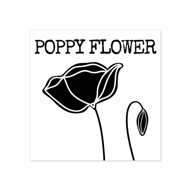 Little Poppy Flower Rubber Stamp (Imprint)