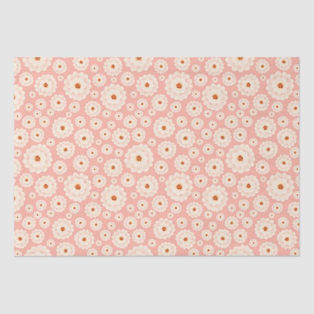 Little Powder Pink Flowers Tissue Paper (Front)