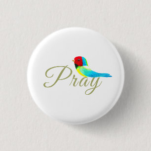 Little Prayer Bird 3 Cm Round Badge