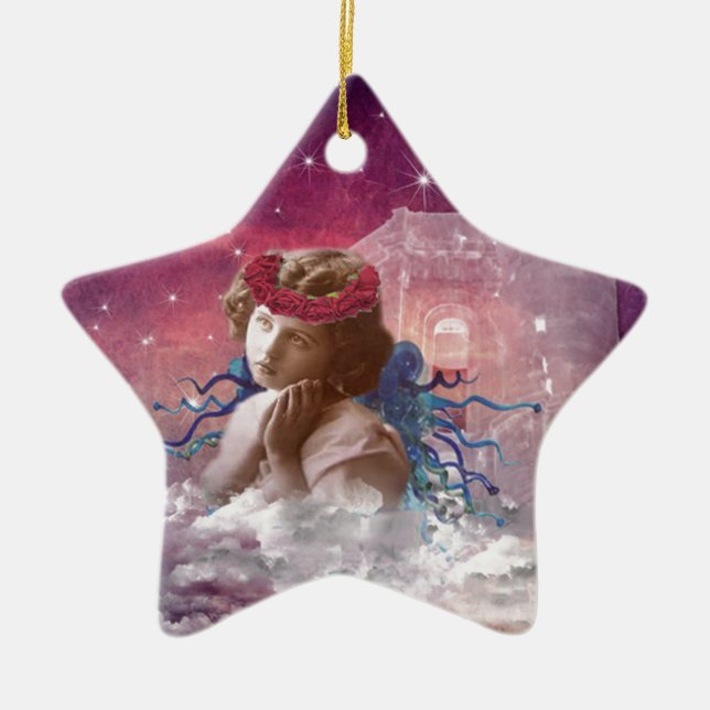 Little Praying Angel Ceramic Tree Decoration (Front)