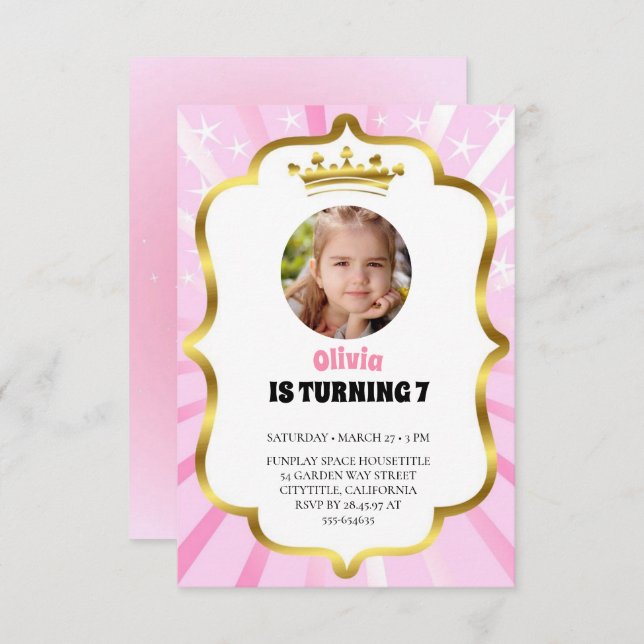 Little Pretty Ballerinas Ballet Birthday Party Invitation (Front/Back)