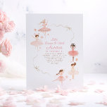 Little Pretty Ballerinas Ballet Birthday Party Invitation<br><div class="desc">Step into a whimsical world with this delightful birthday party invitation, perfect for your little ballerina. Each invite twinkles with the magic of charming illustrations that bring to life tiny dancers twirling gracefully in their blush, pink, and beige tutus. Crafted with a minimalist style that's both elegant and endearing, this...</div>