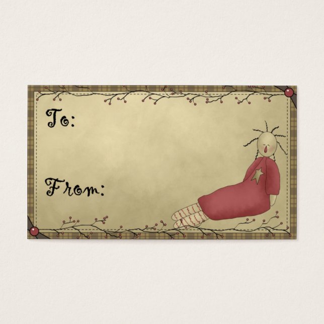 Little Prim Doll - Holiday Gift Tags (Front)