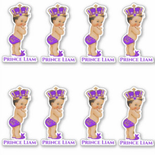 Little Prince Baby Boy Purple Gold Crown