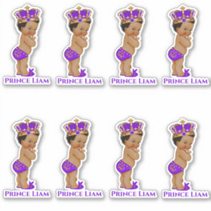 Little Prince Baby Boy Purple Gold Crown