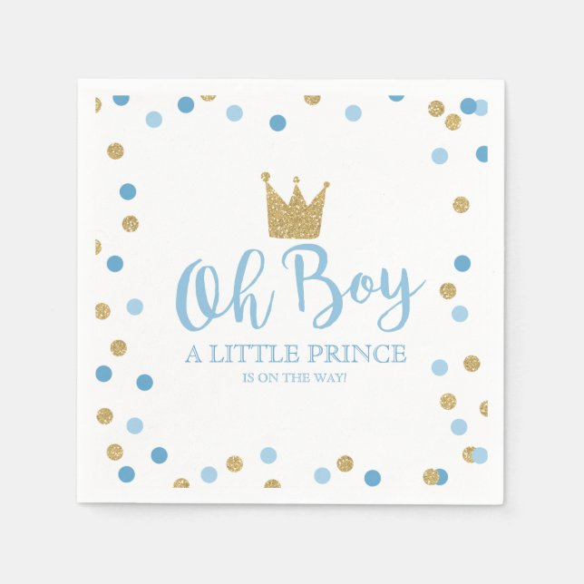 Little Prince Baby Shower Baby Shower Party Napkin (Front)