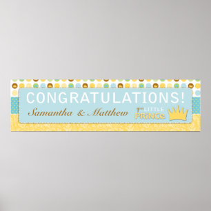 Little Prince Baby Shower Banner Poster