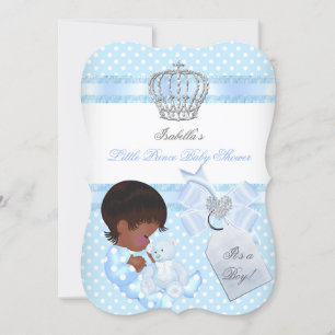 Little Prince Baby Shower Cute Boy Spot A Invitation