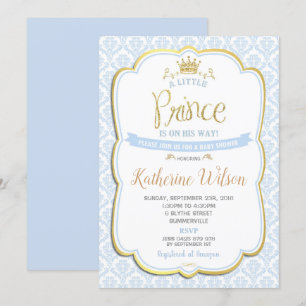 Little Prince Baby Shower Invitation Boy Blue