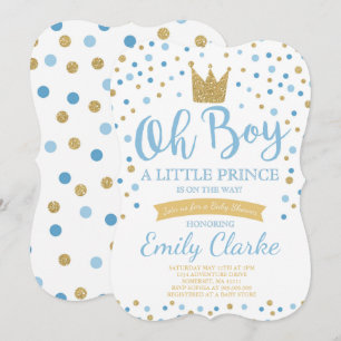 Little Prince Baby Shower Invitation Royal Shower