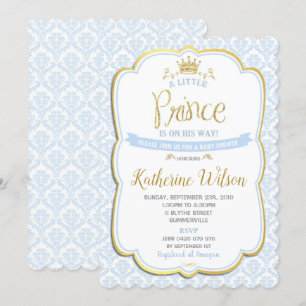Little Prince Baby Shower Invitations Boy Blue