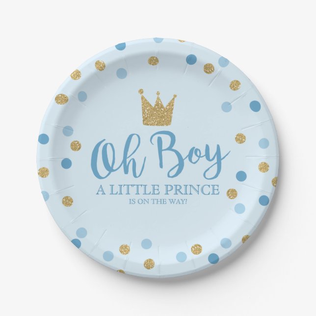 Little Prince Baby Shower Paper Plate 7" (Front)