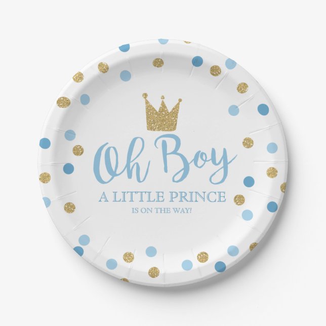 Little Prince Baby Shower Paper Plate 7" (Front)