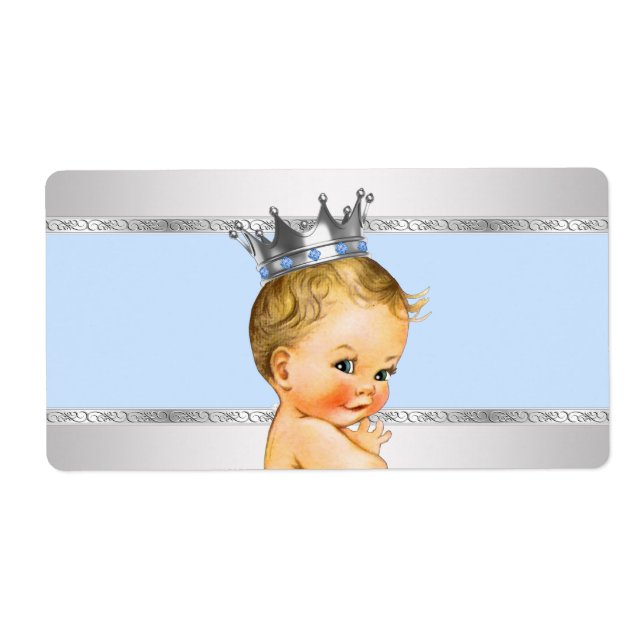 Little Prince Baby Shower Water Bottle Label (Front)